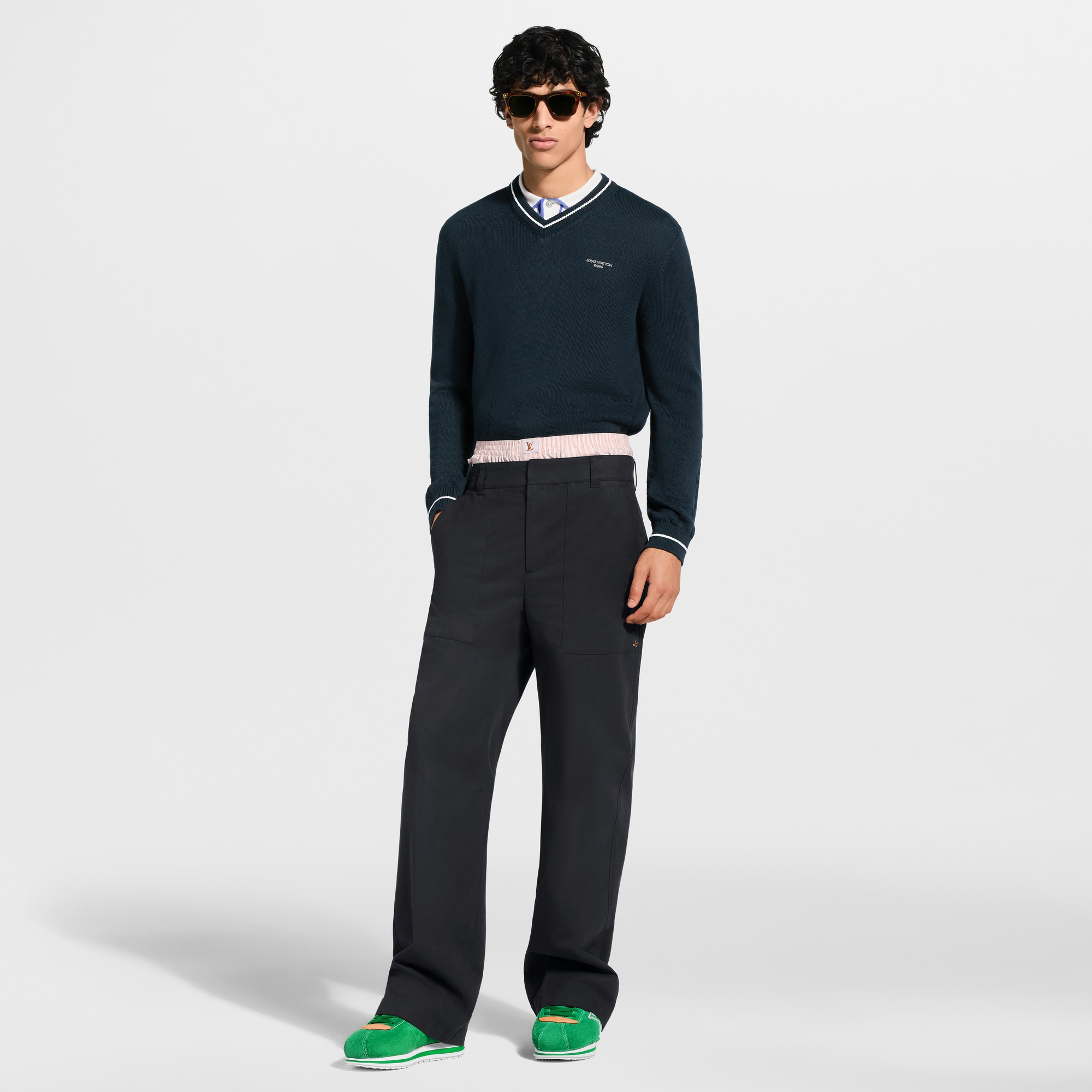 Silk Blend Cable V-Neck Pullover - Ready-to-Wear | LOUIS VUITTON